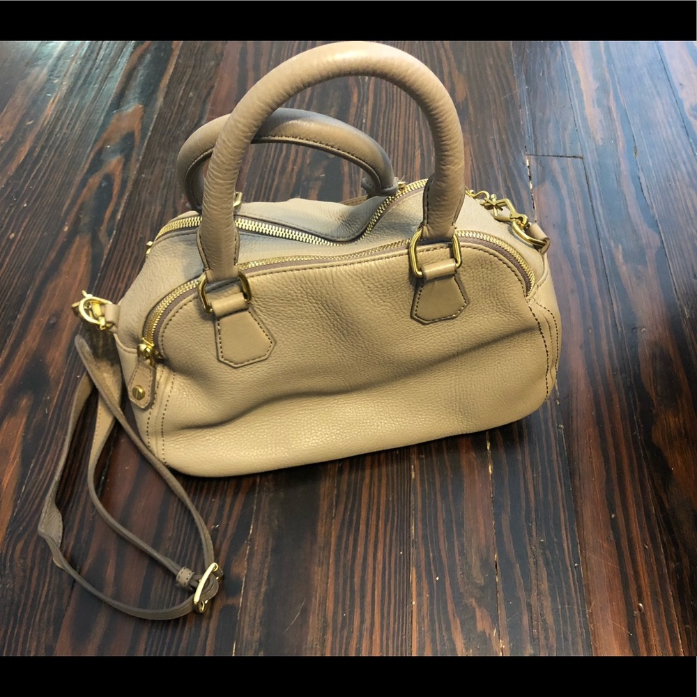 J. Crew taupe leather purse